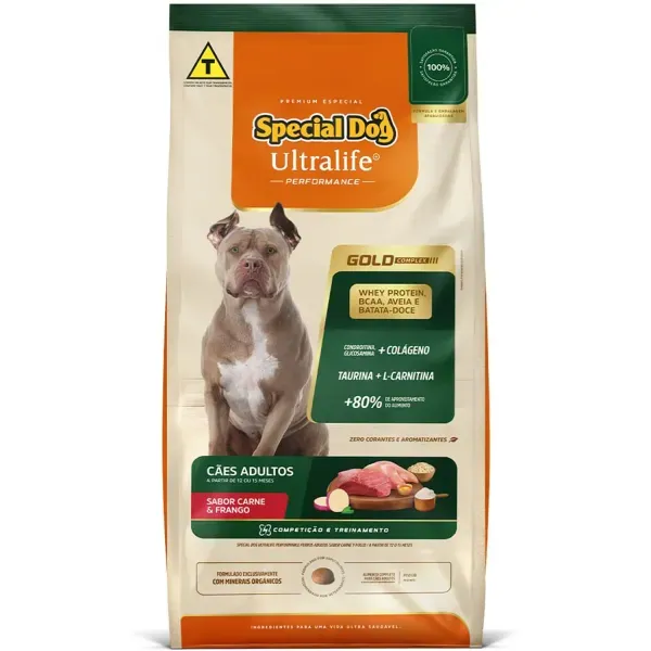 Ração Special Dog Gold Performance Cães Adultos Frango e Carne 20 kg
